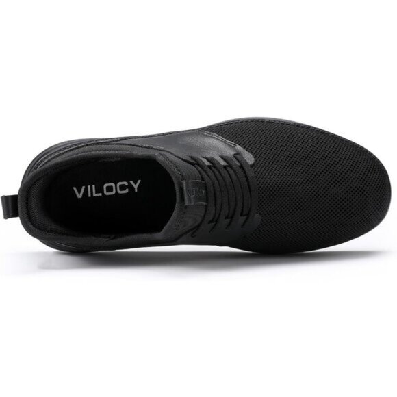 ⚡VILOCY Men's All Black Fashion Dress Oxfords Business Mesh Breathable Sneakers - Picture 4 of 7